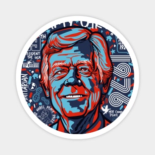 Retro Pop Art Portrait of President Jimmy Carter // Street Art Graffiti Carter 1976 Magnet